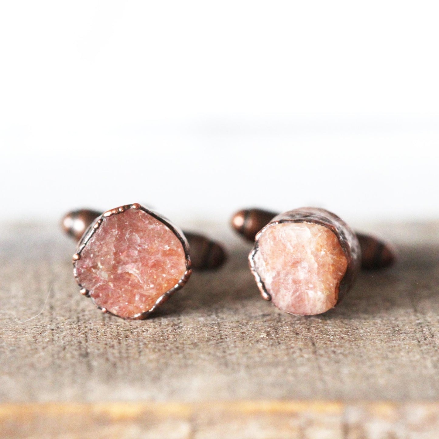 Sunstone Cufflinks - Raw Stone Cuff Links - Groomsman Gift