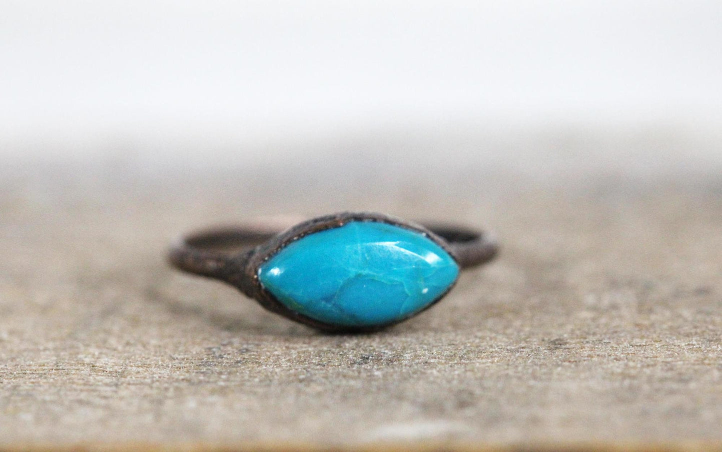 Chrysocolla Ring - Bright Blue Crystal - Goddess Stone