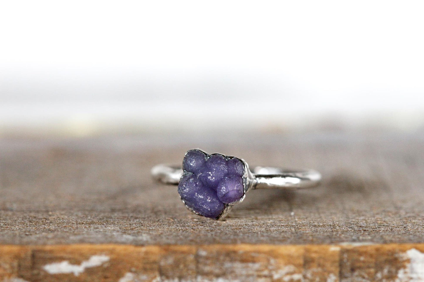 Grape Stone Ring - Grape Agate Jewelry - Electroformed Ring