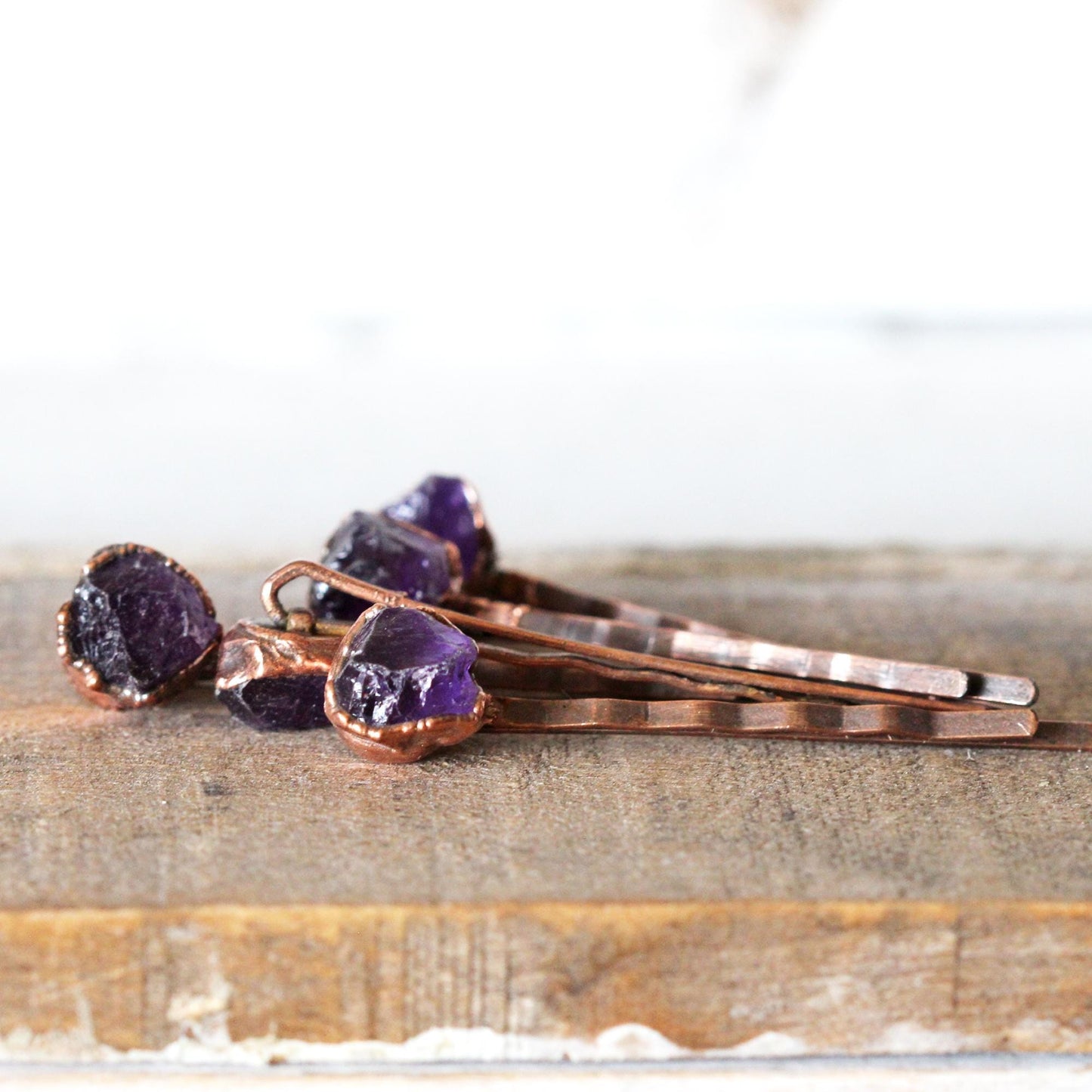 Stone Bobby Pin - Amethyst Hair Pin - Crystal Hair Pin - Purple Crystal - Bridal Hair Accessory