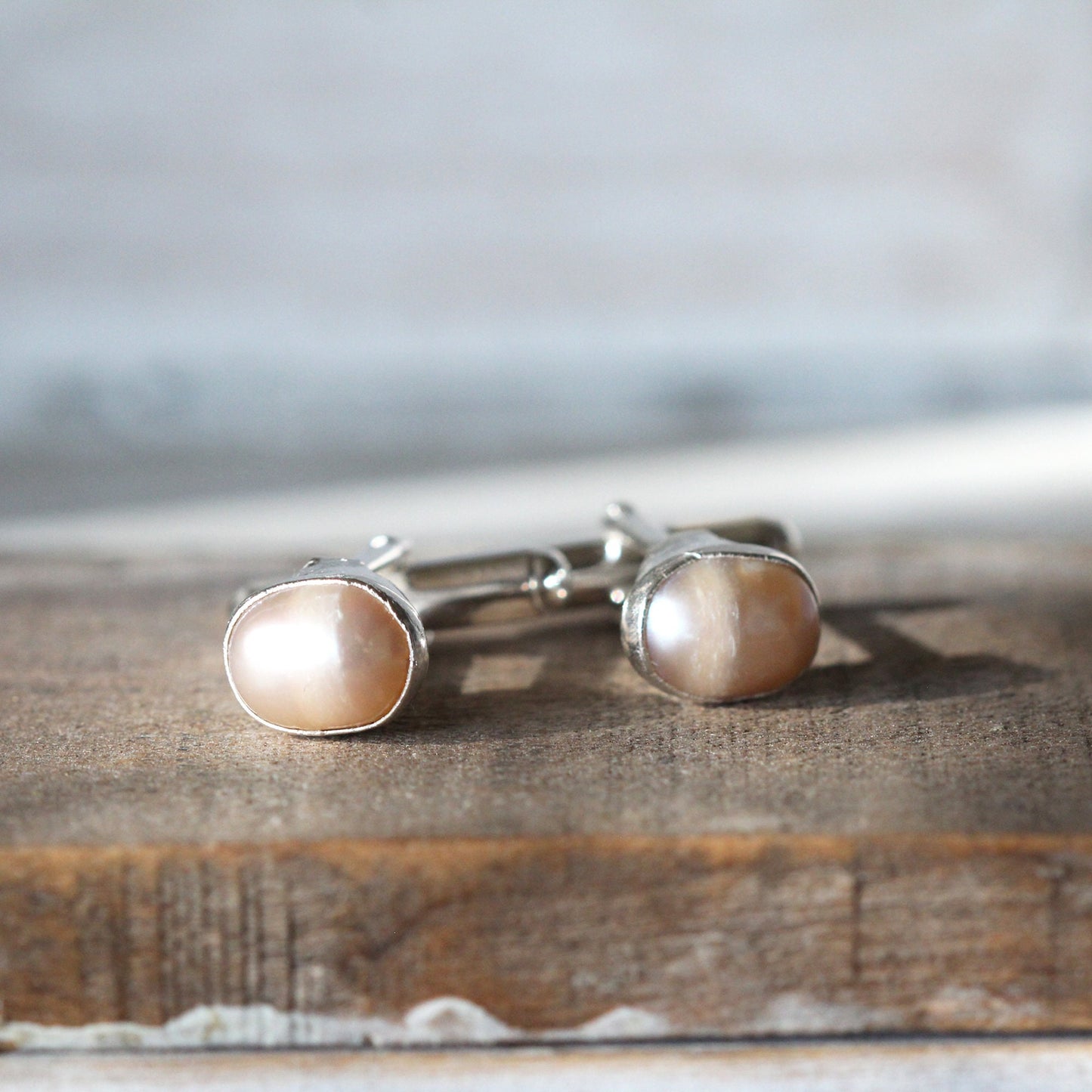 Pearl Cuff Links - Birthstone Cufflinks - June Birthstone - Graduation Gift