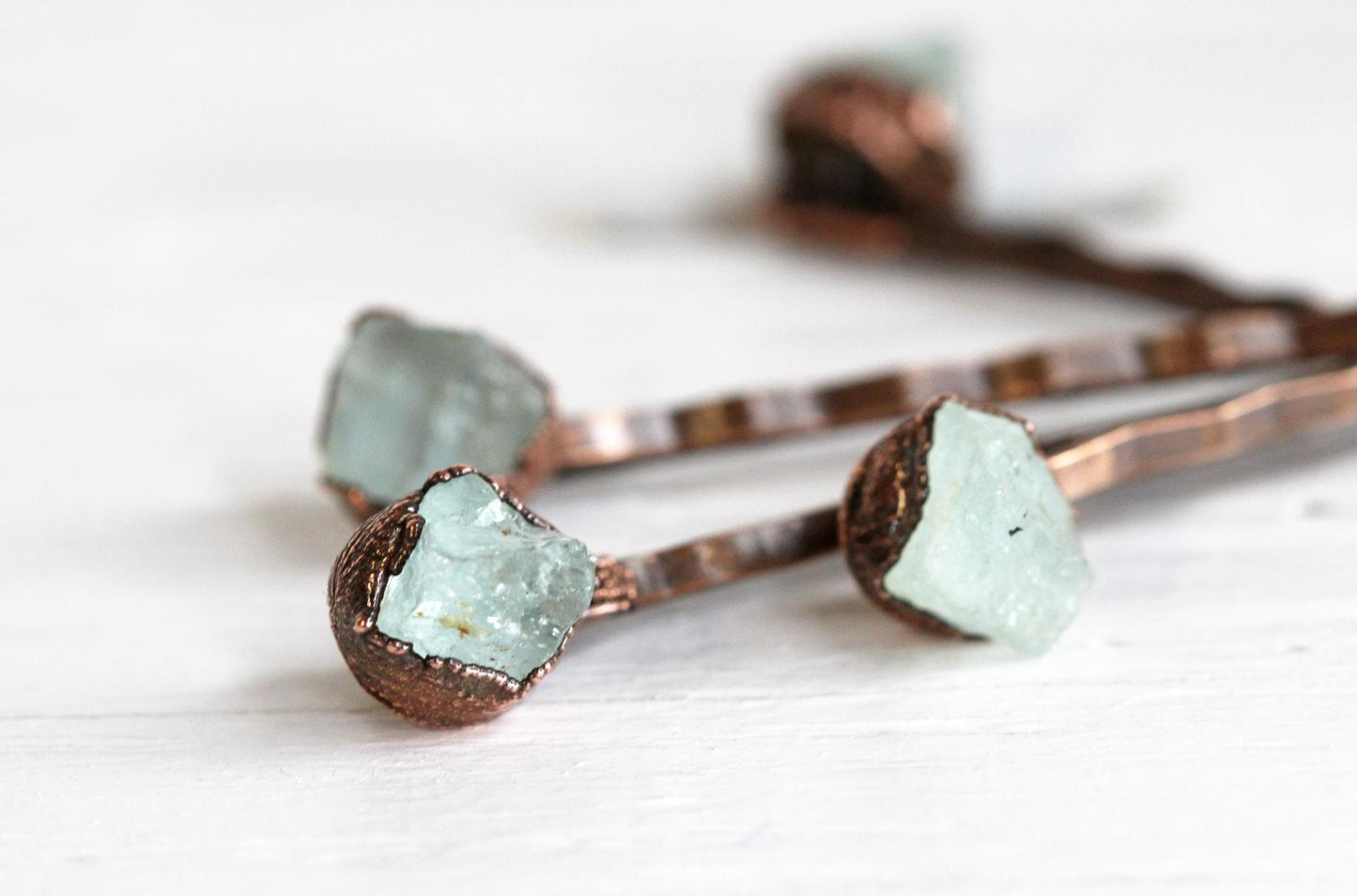 Aquamarine Bobby Pin - Bridal Hair Accessory - March Birthstone - Stone Hair Pin
