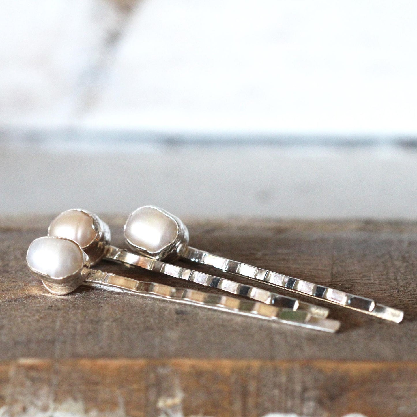 Pearl Bobby Pin - June Hair Pin - Pearl Hair Jewelry - Bridal Hair Accessory - Copper Hair Pin