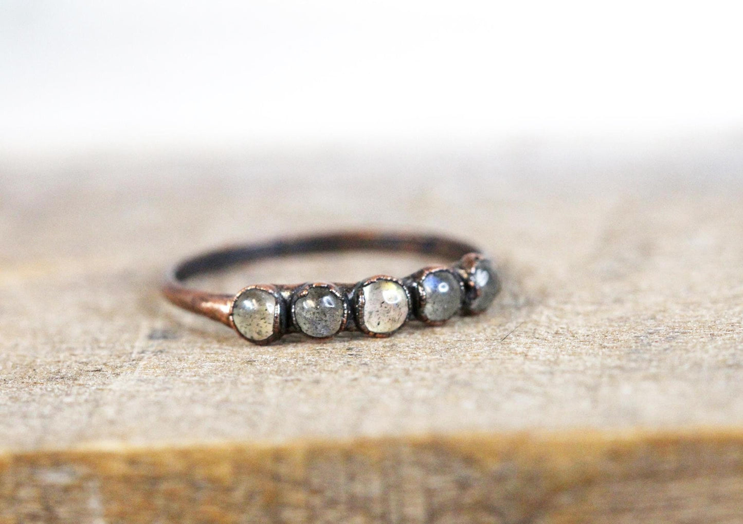 Labradorite Ring - March Birthstone - Multi Stone Ring