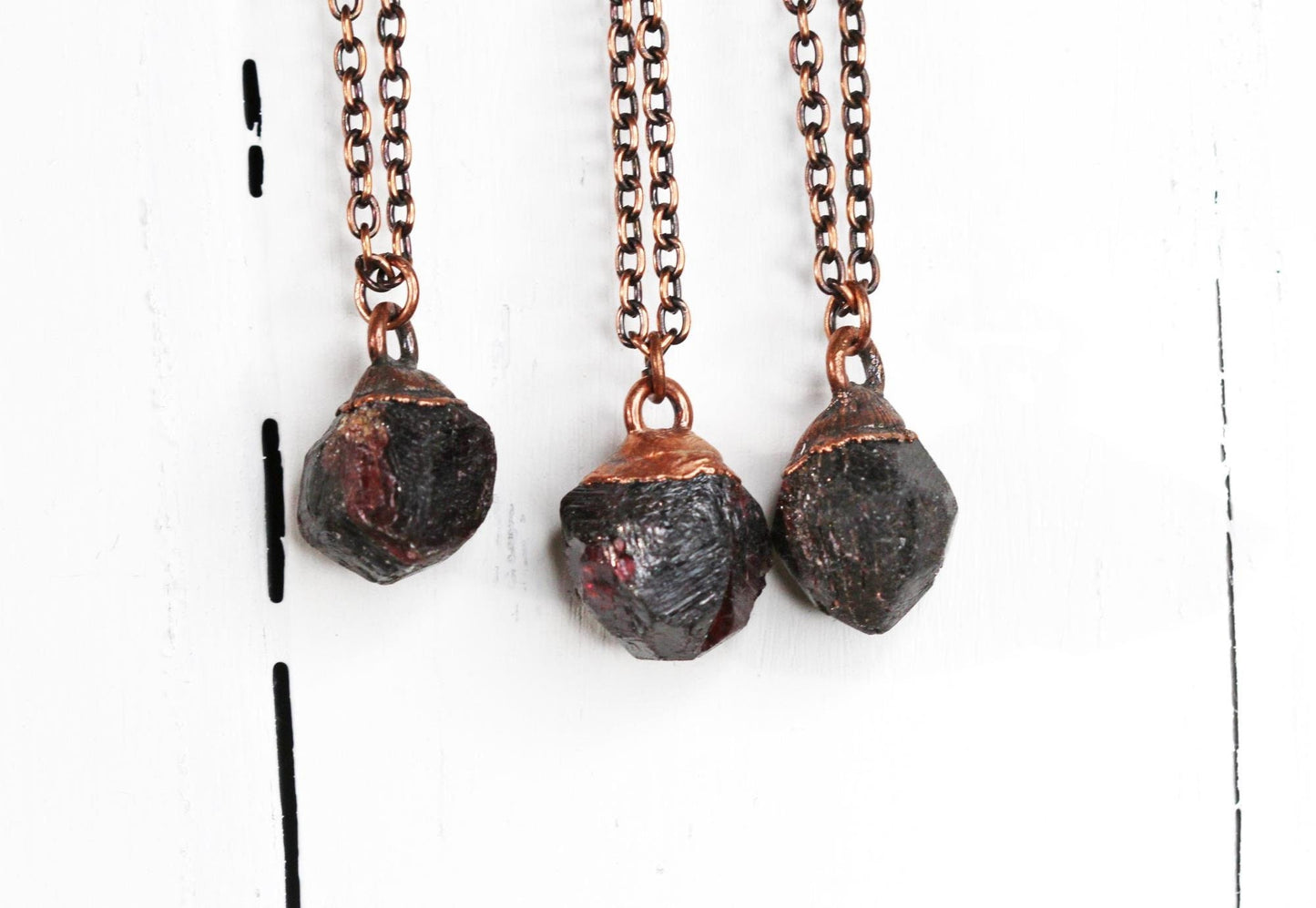 Garnet Necklace - Raw Garnet Pendant - Large Gemstone - January Birthstone - Raw Crystal Necklace