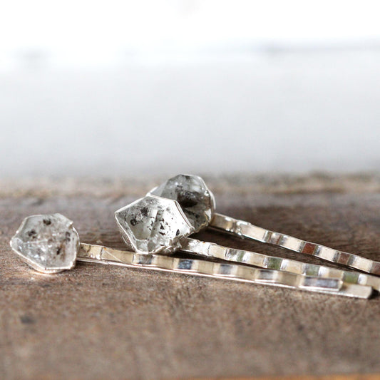 Crystal Bobby Pin - Bridal Hair Accessory - Quartz Hair Pin - Forest Wedding