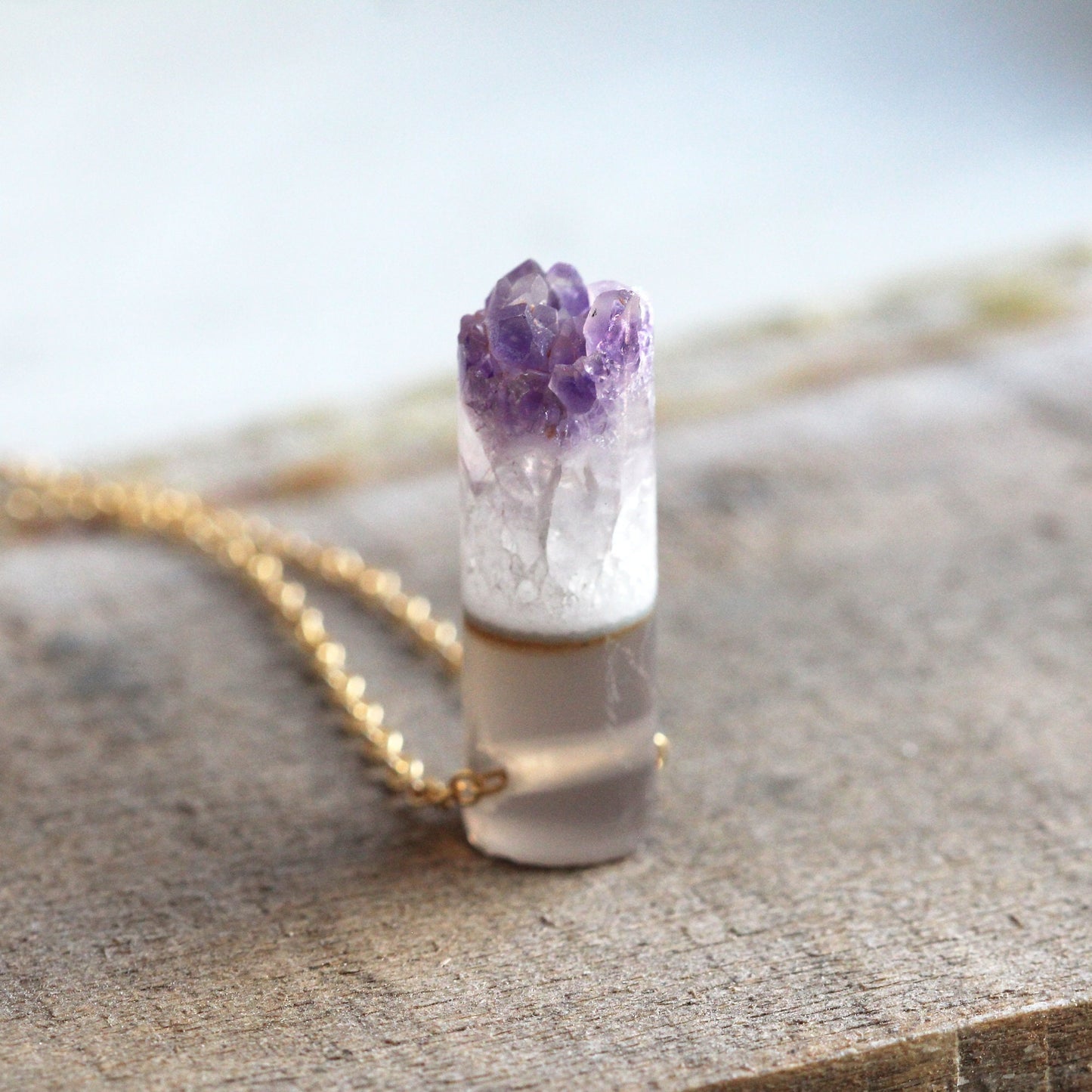 Amethyst Necklace - Purple Crystal Pendant - February Birthstone - Raw Amethyst Pendant