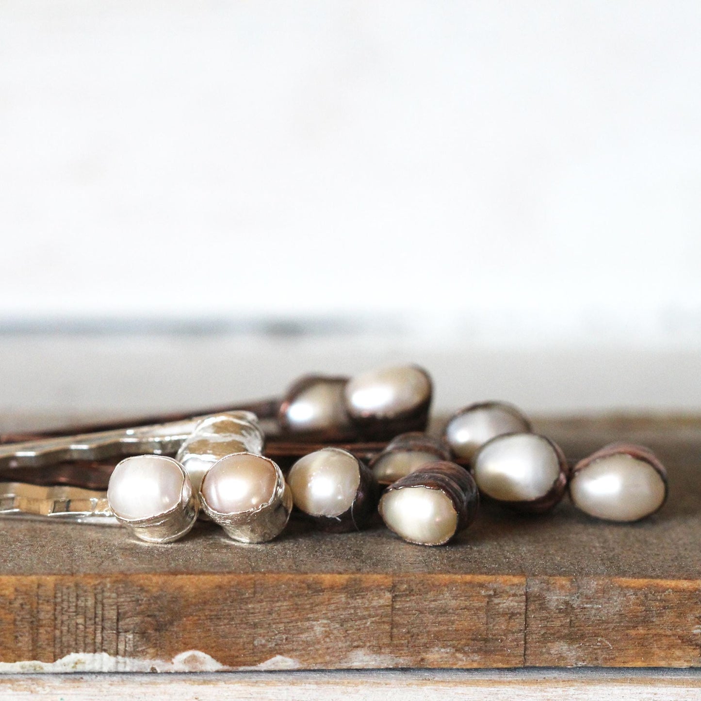 Pearl Bobby Pin - June Hair Pin - Pearl Hair Jewelry - Bridal Hair Accessory - Copper Hair Pin