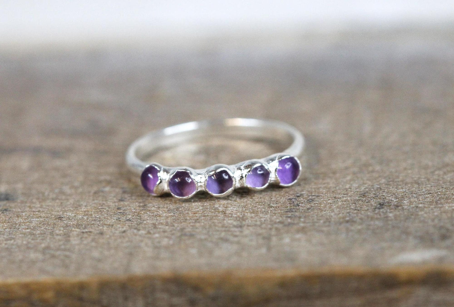 Multi Stone Amethyst Ring - February Birthstone Jewelry - Electroformed