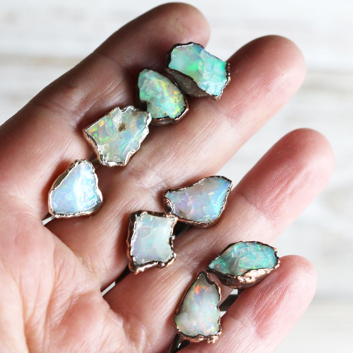 Opal Cuff Links - Groomsmen Gift - Raw Stone Jewelry for Men
