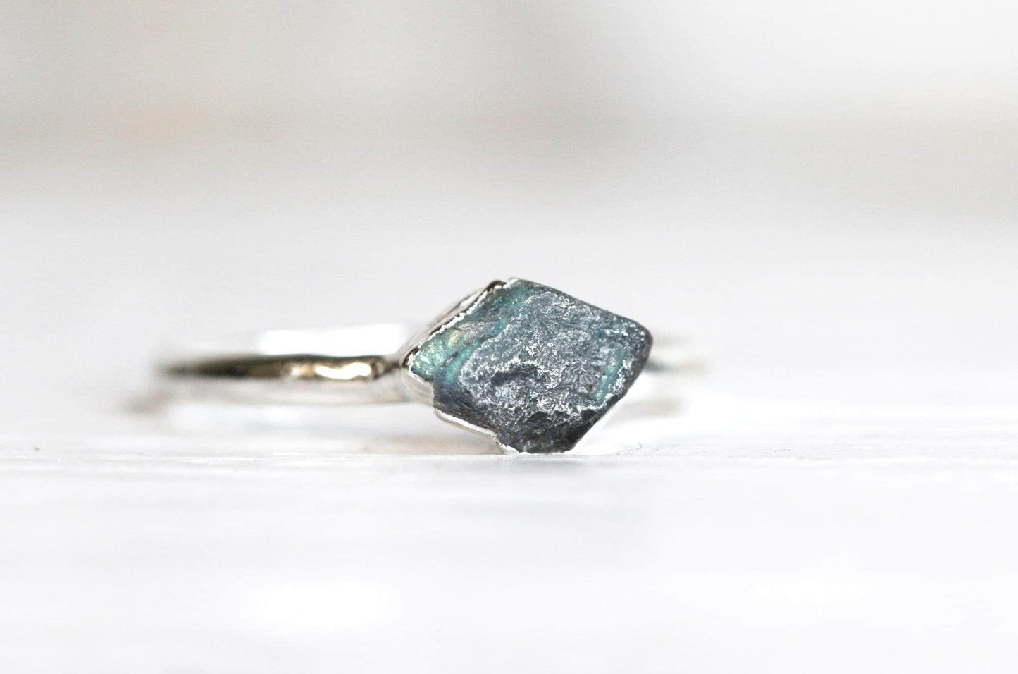 Raw Labradorite Ring - Electroformed Stone - Raw Crystal Jewelry