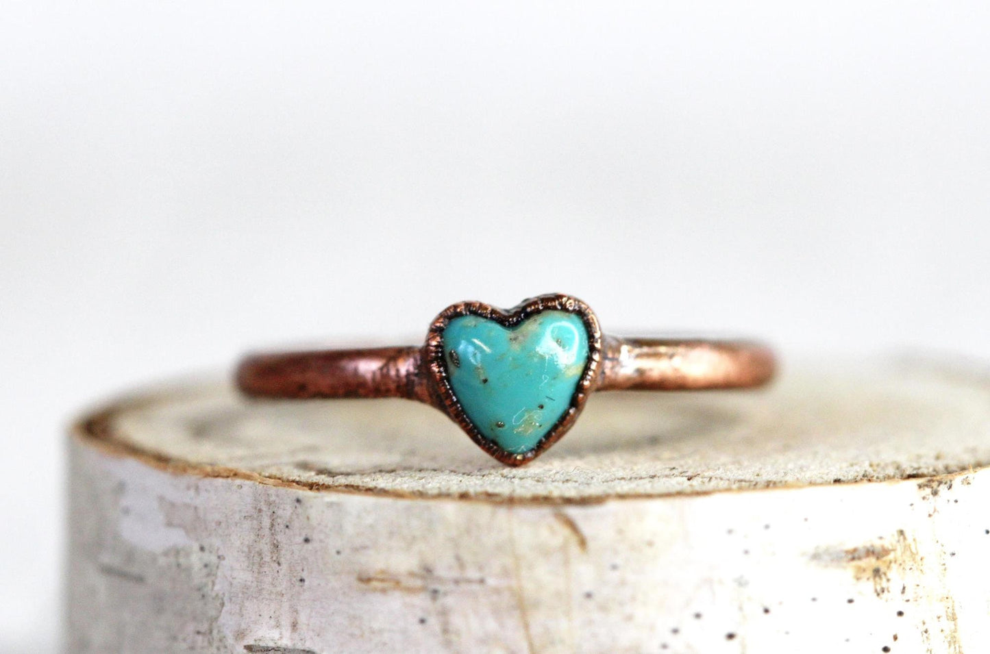 Turquoise Heart Ring - Campitos Turquoise - Electroformed Jewelry