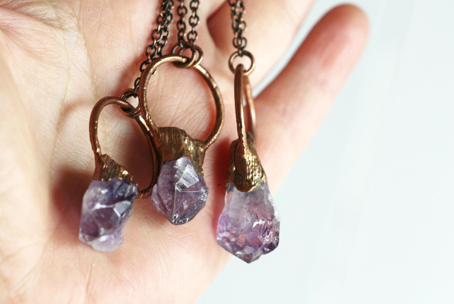 Amethyst Necklace - Crystal Pendant - Raw Purple Crystal Necklace - Festival Jewelry