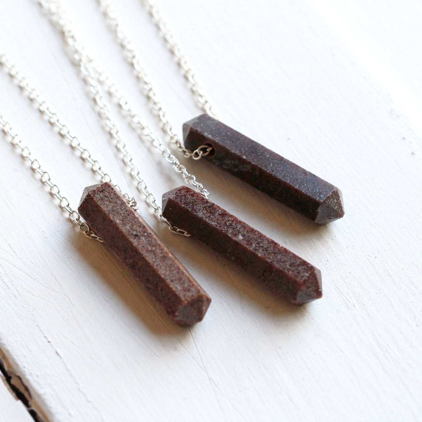 Garnet Point Necklace - January Birthstone - Crystal Pendant - Birthstone Jewelry