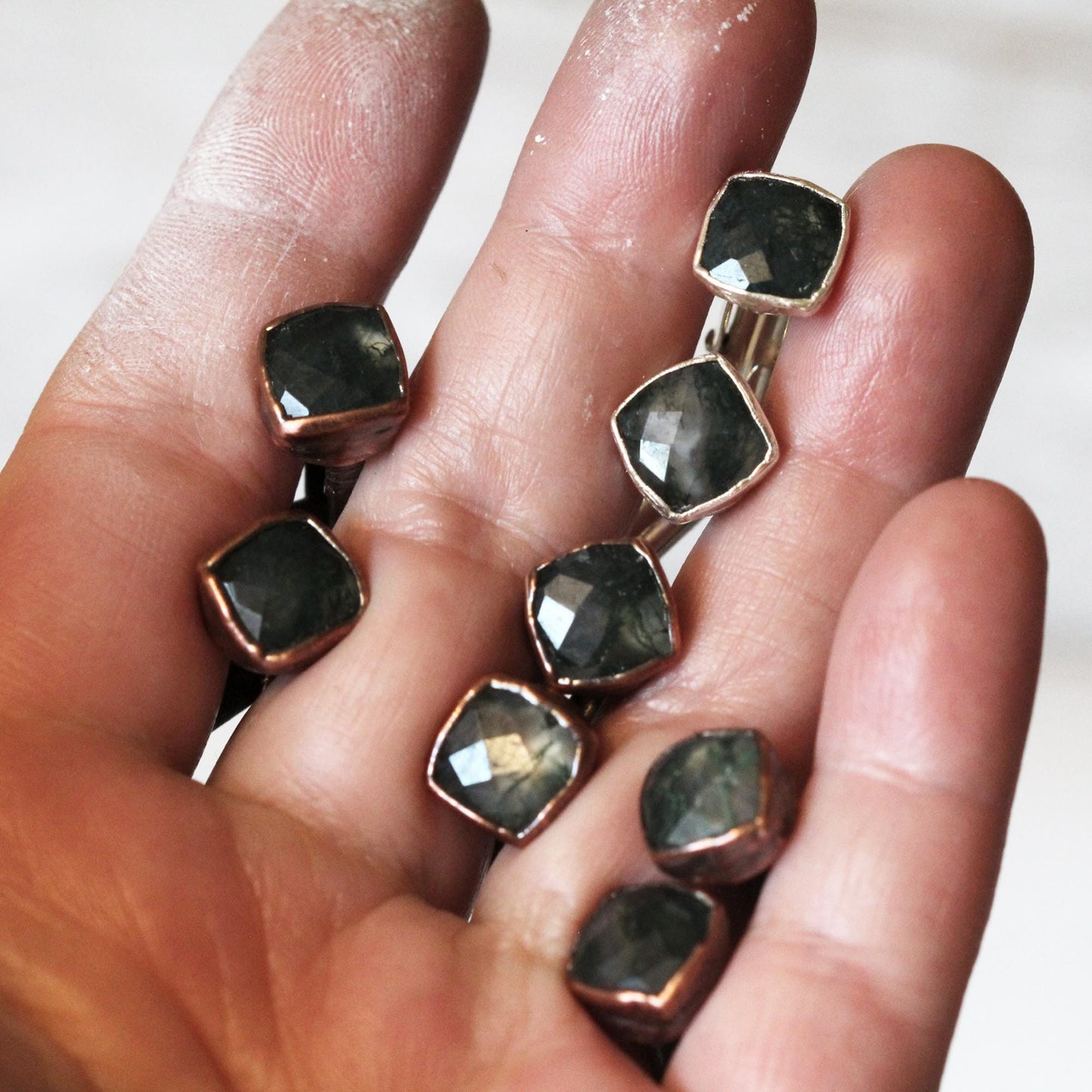 Moss Agate Cuff Links - Graduation Gift - Crystal Cufflinks