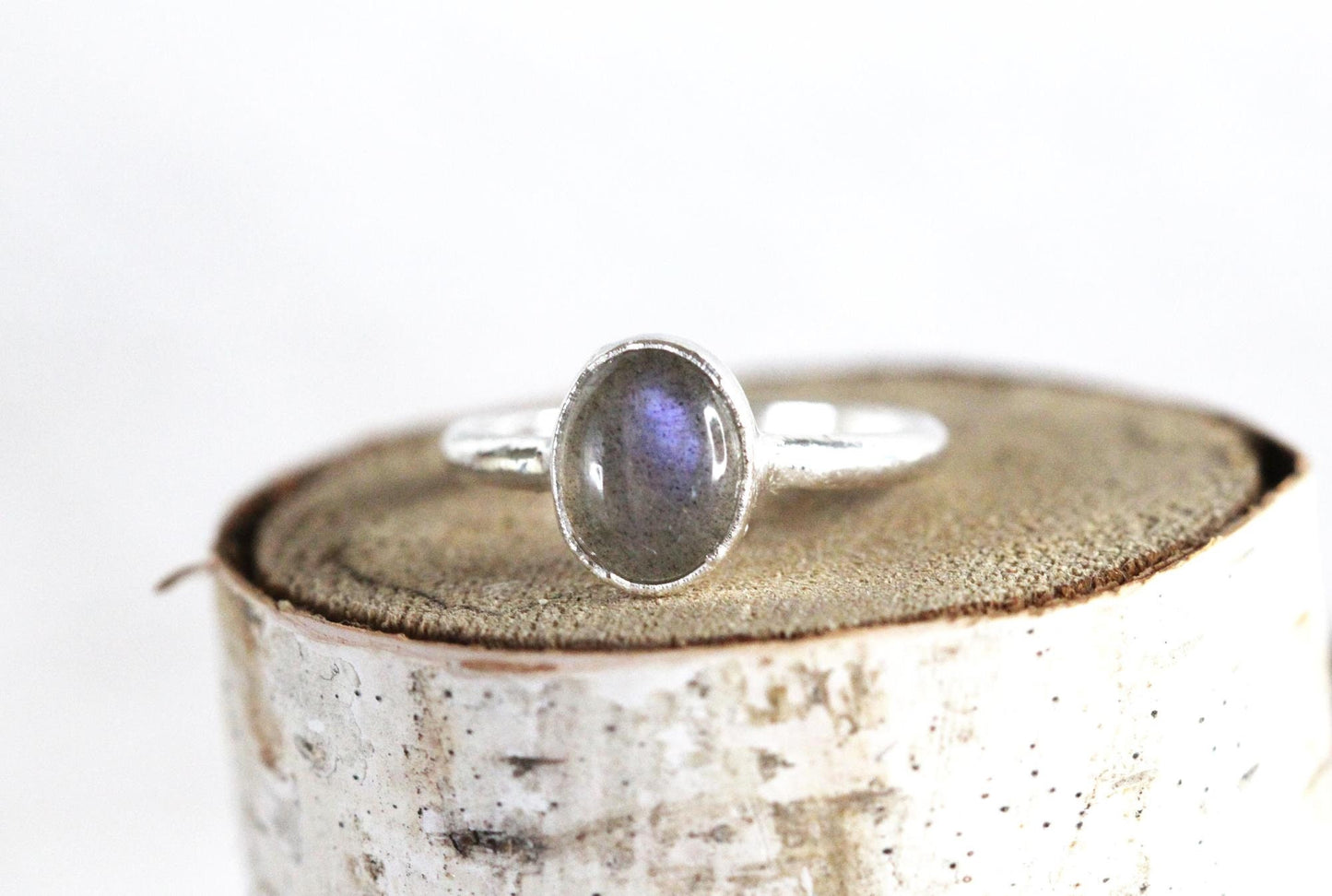 Labradorite Ring - Purple Labradorite Jewelry - Crystal Ring