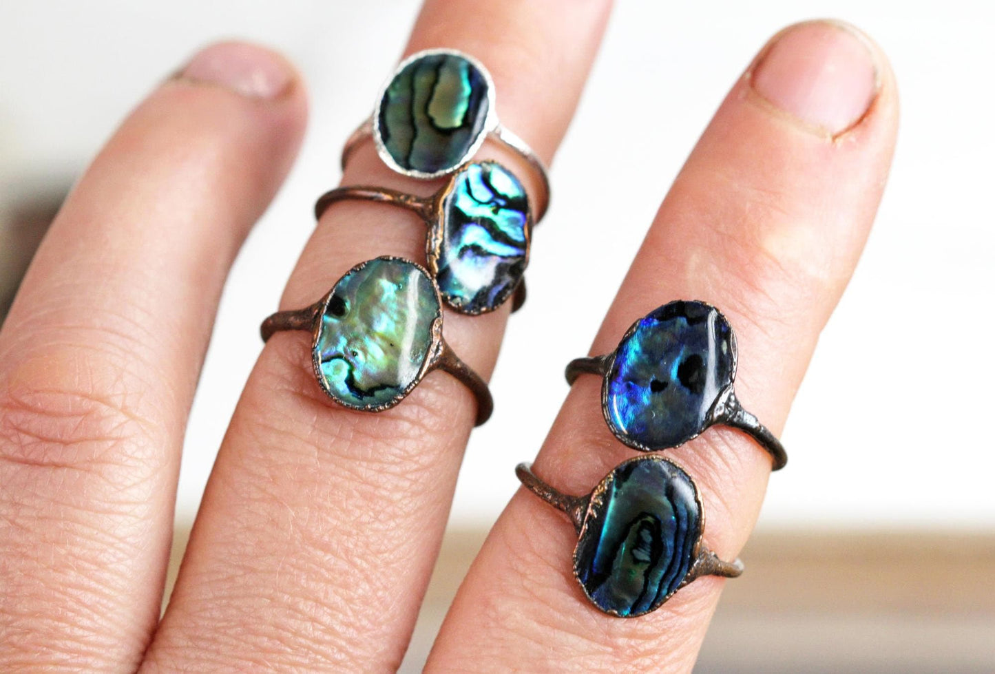 Abalone Ring - Silver Shell Ring - Paua Beach Jewelry