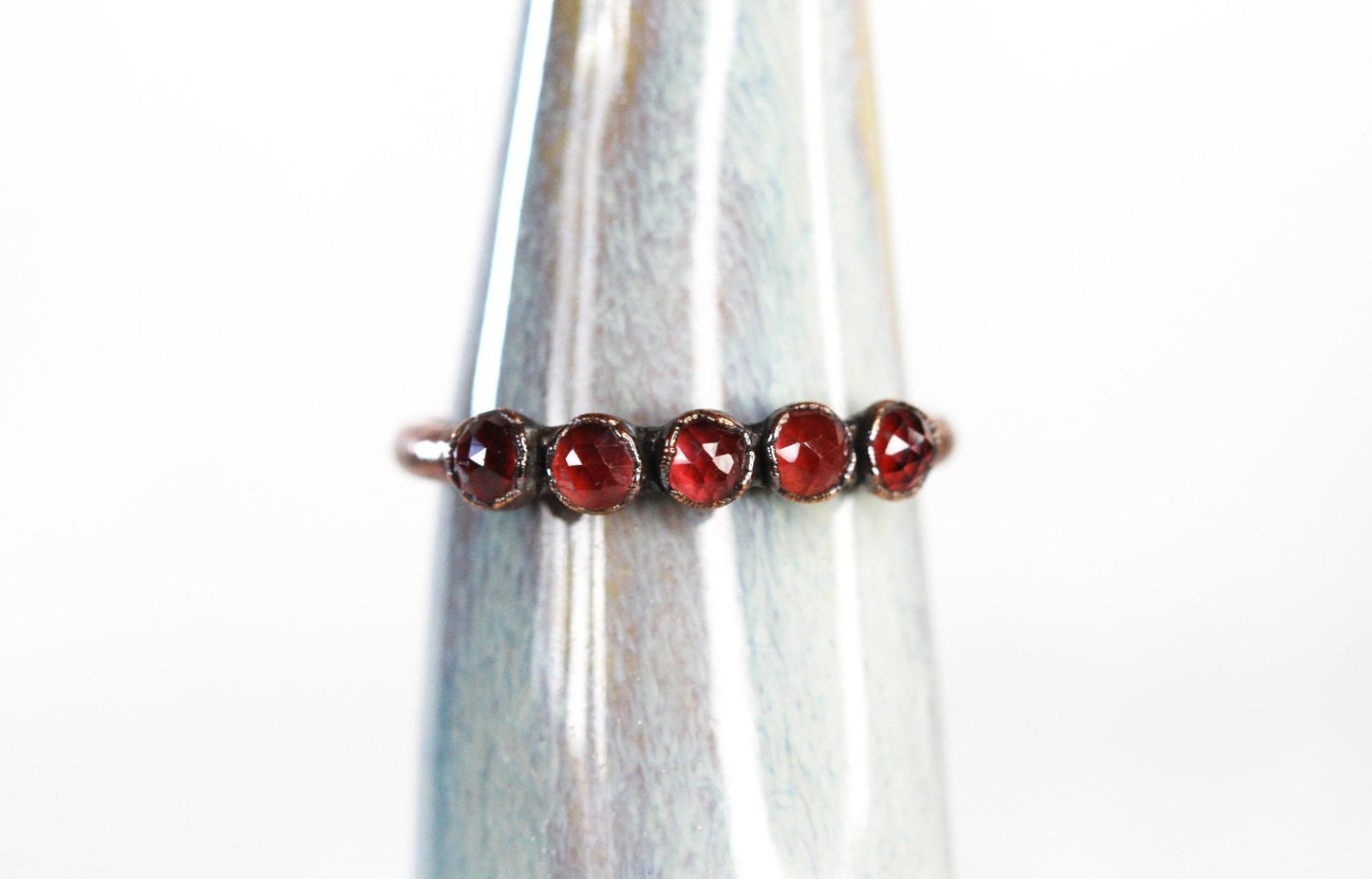 Garnet Ring - January Birthstone - Multi Stone Stacker