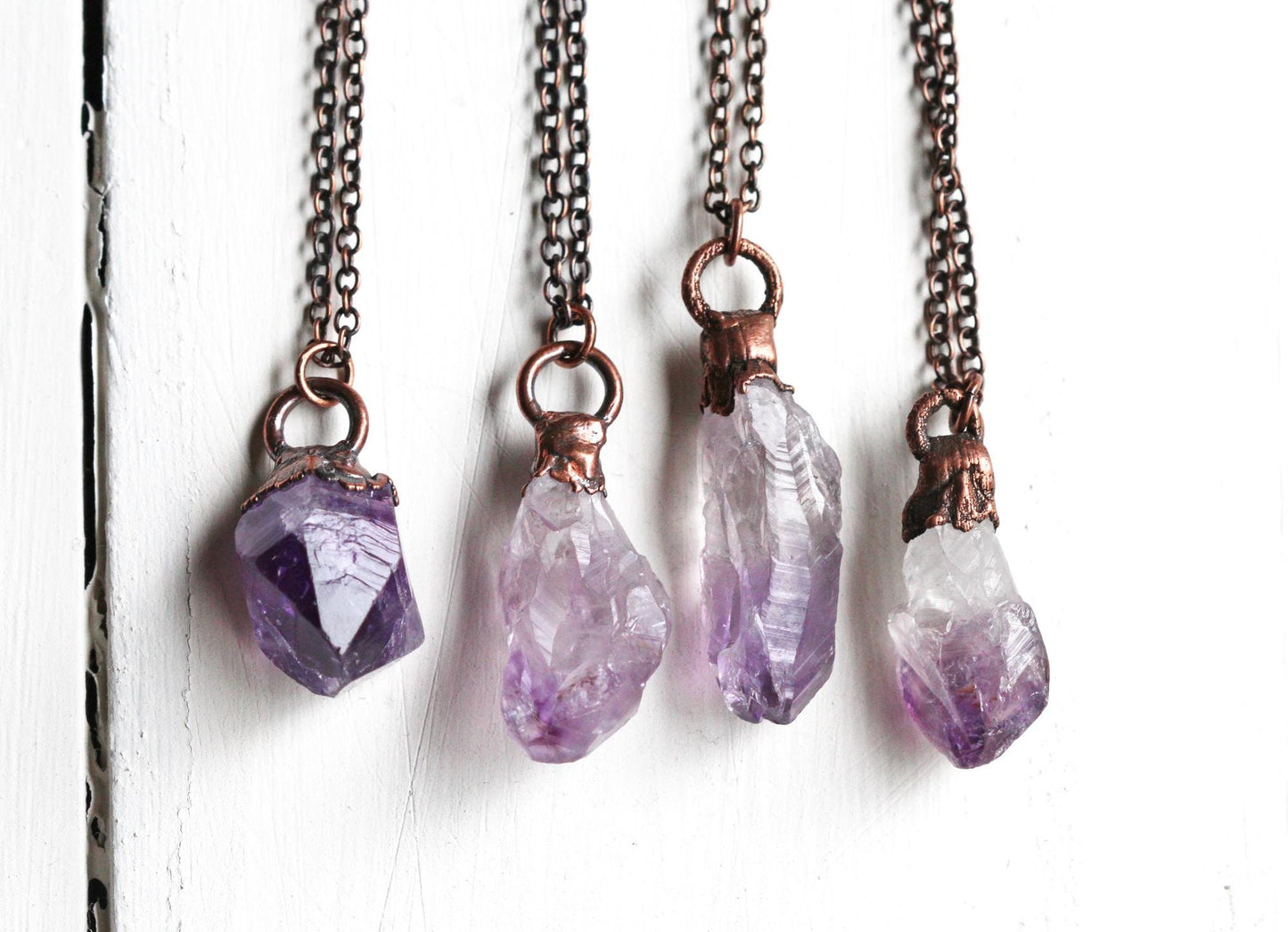 Amethyst Pendant - Raw Crystal Necklace - February Birthstone - Gift for Aquarius