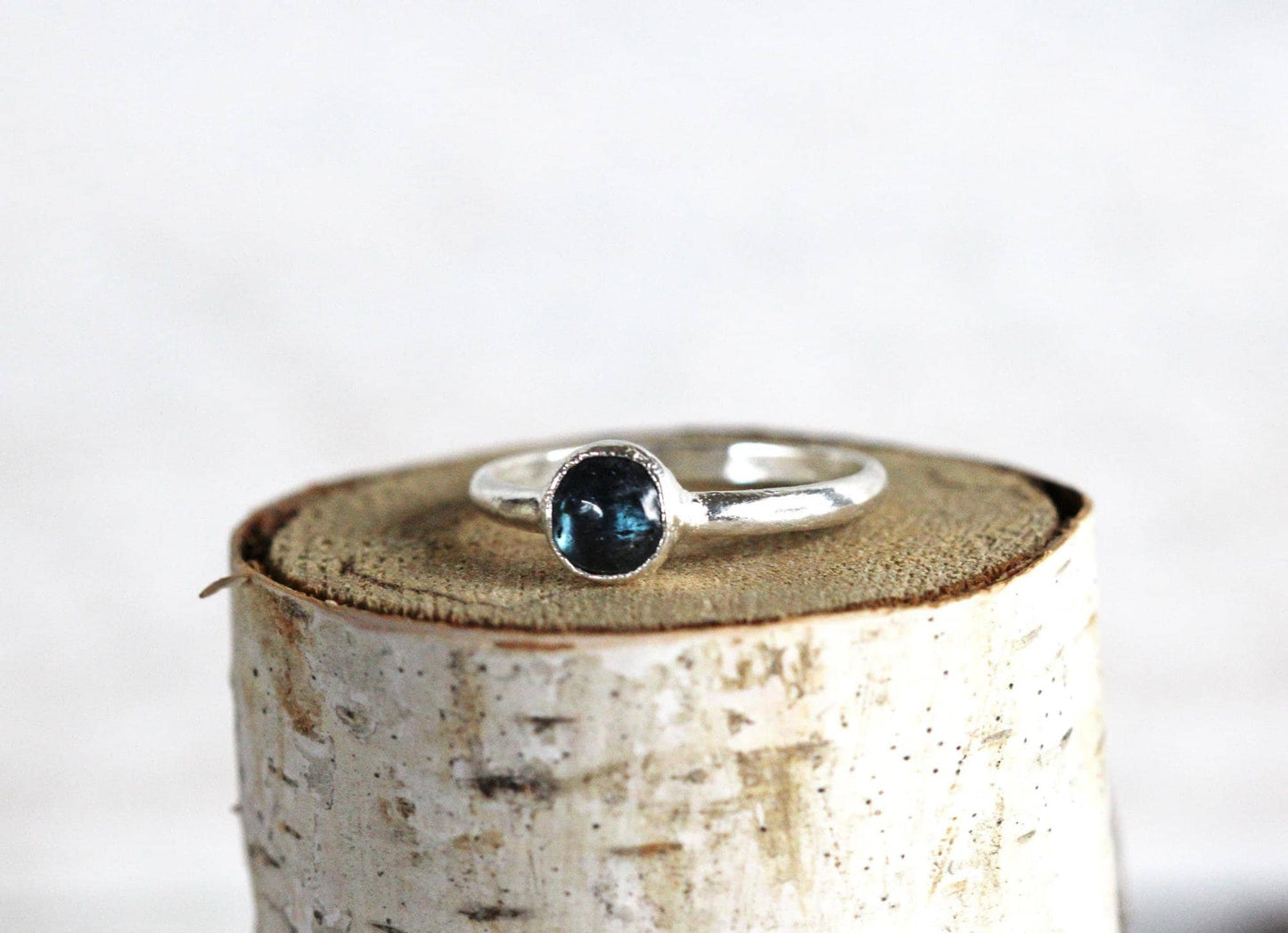 Moss Kyanite Ring - Stone Stacking Ring - Your Choice of Metal