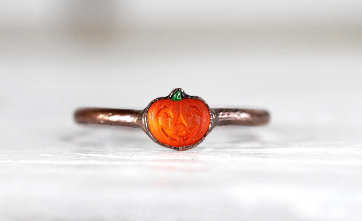 Pumpkin Ring - Orange Jack-O-Lantern - Fall Jewelry