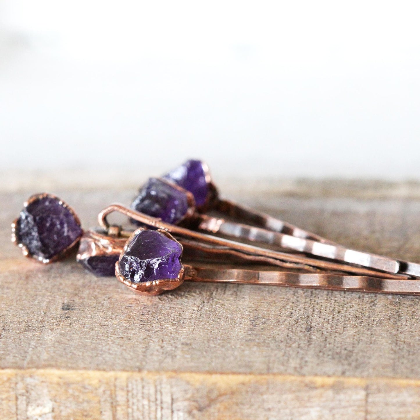 Stone Bobby Pin - Amethyst Hair Pin - Crystal Hair Pin - Purple Crystal - Bridal Hair Accessory