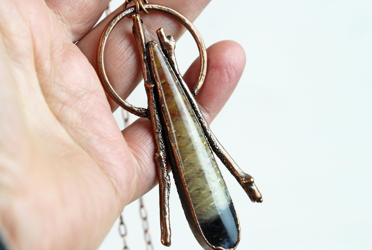 Palm Root Necklace - Large Stone Necklace - Petrified Wood Necklace - Fossilized Wood