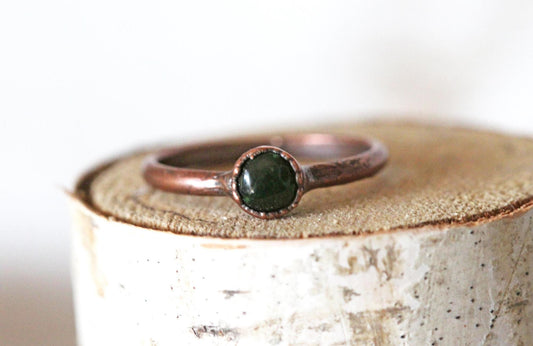 Jade Ring - Tiny Stone Stacker - Real Jade Jewelry