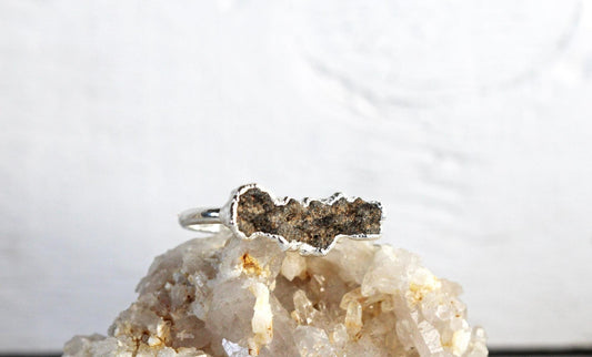 Fulgurite Ring - Lightning Strikes Sand - Petrified Lightning Jewelry - Collector Gift