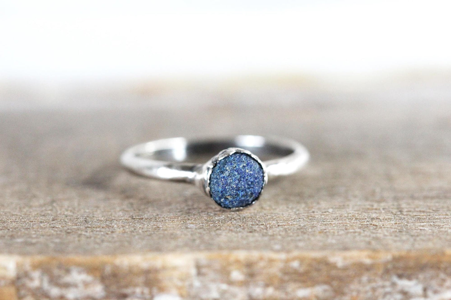 Raw Azurite Ring - Electroformed Jewelry - Gemstone Jewelry