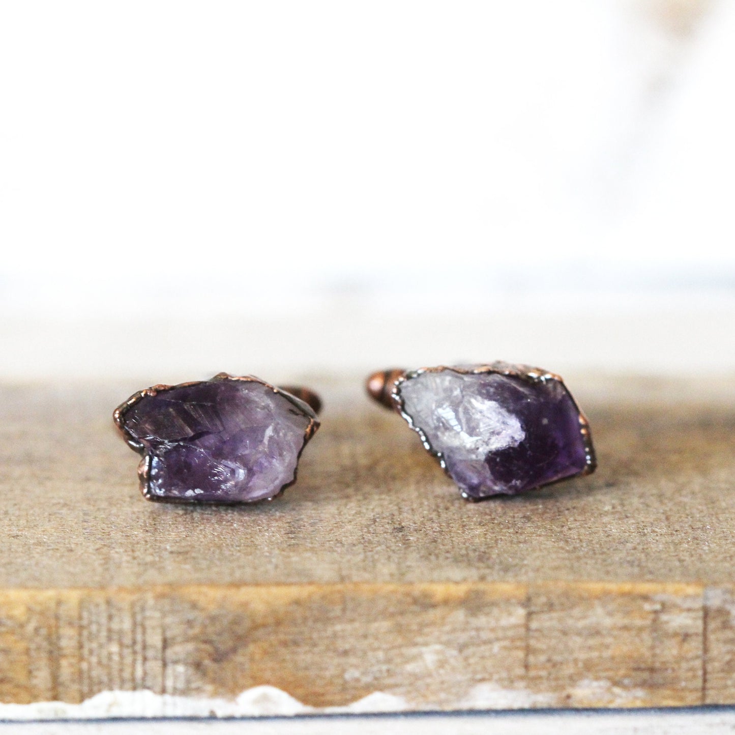 Amethyst Cuff Links - Groomsmen Gift - Raw Crystal Cufflinks - Men's Jewelry