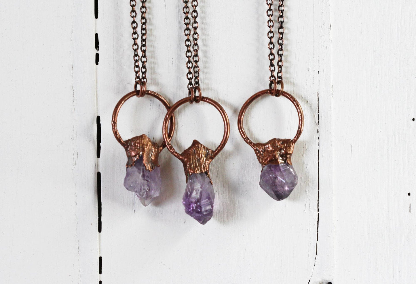 Amethyst Necklace - Crystal Pendant - Raw Purple Crystal Necklace - Festival Jewelry
