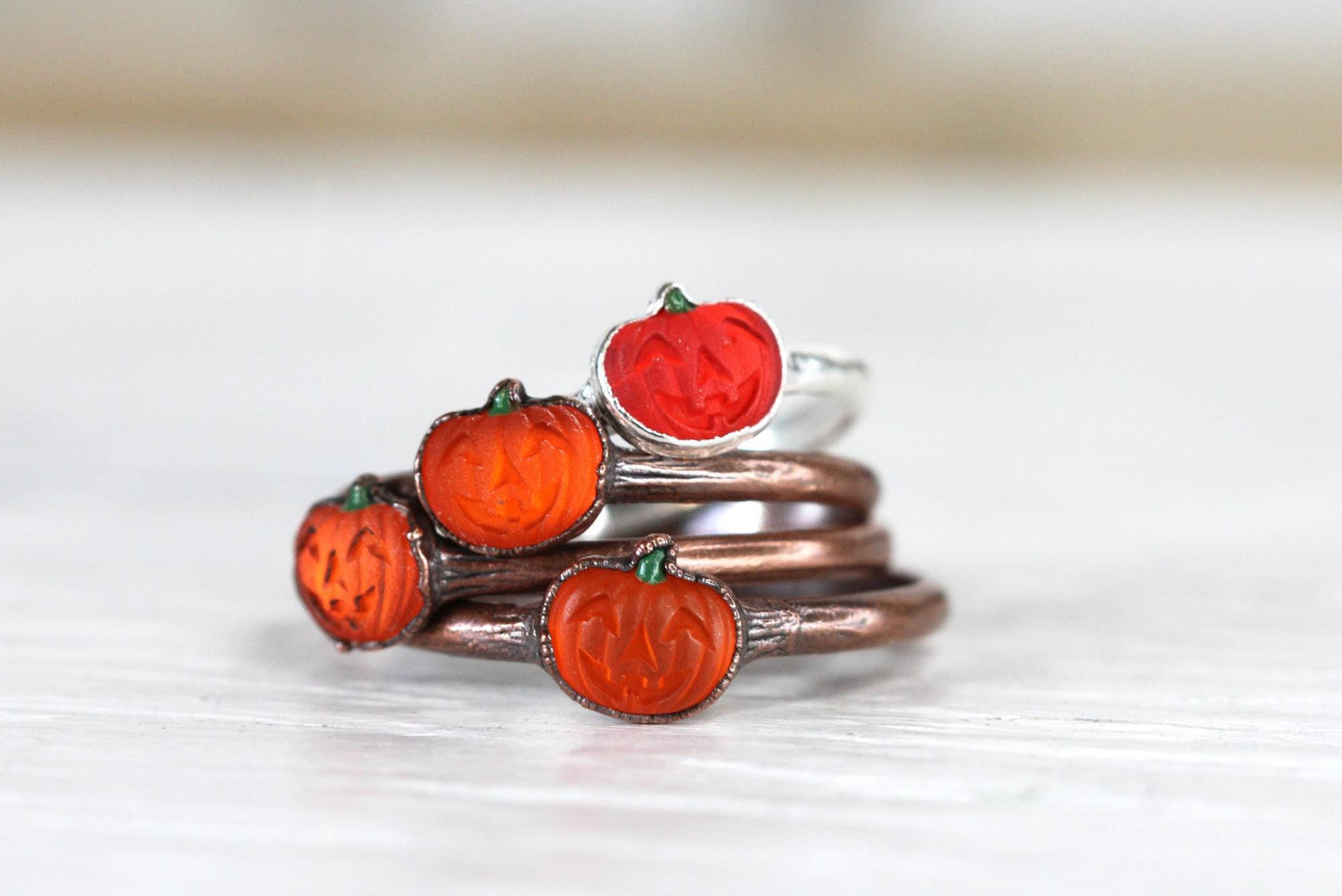 Pumpkin Ring - Orange Jack-O-Lantern - Fall Jewelry