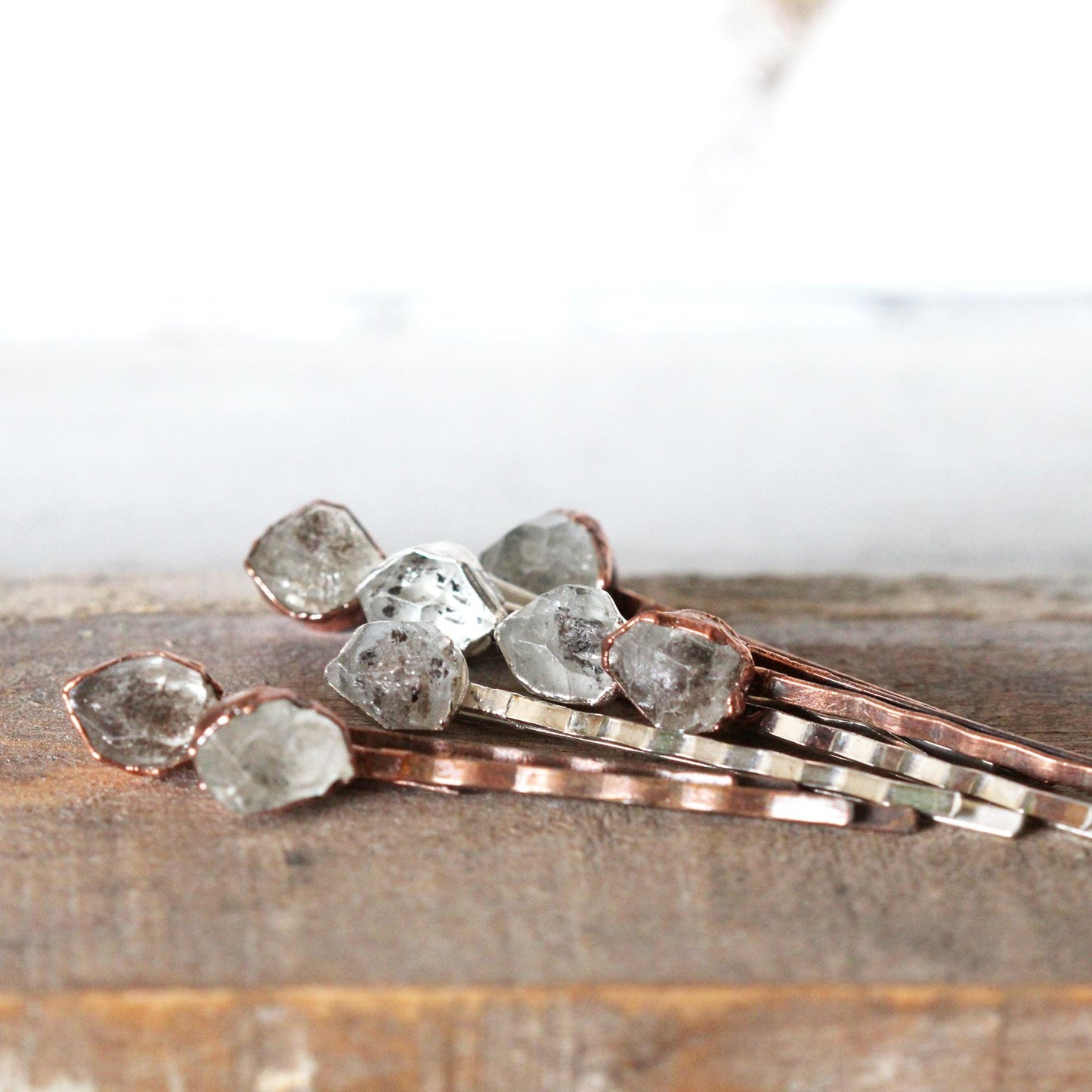 Crystal Bobby Pin - Bridal Hair Accessory - Quartz Hair Pin - Forest Wedding