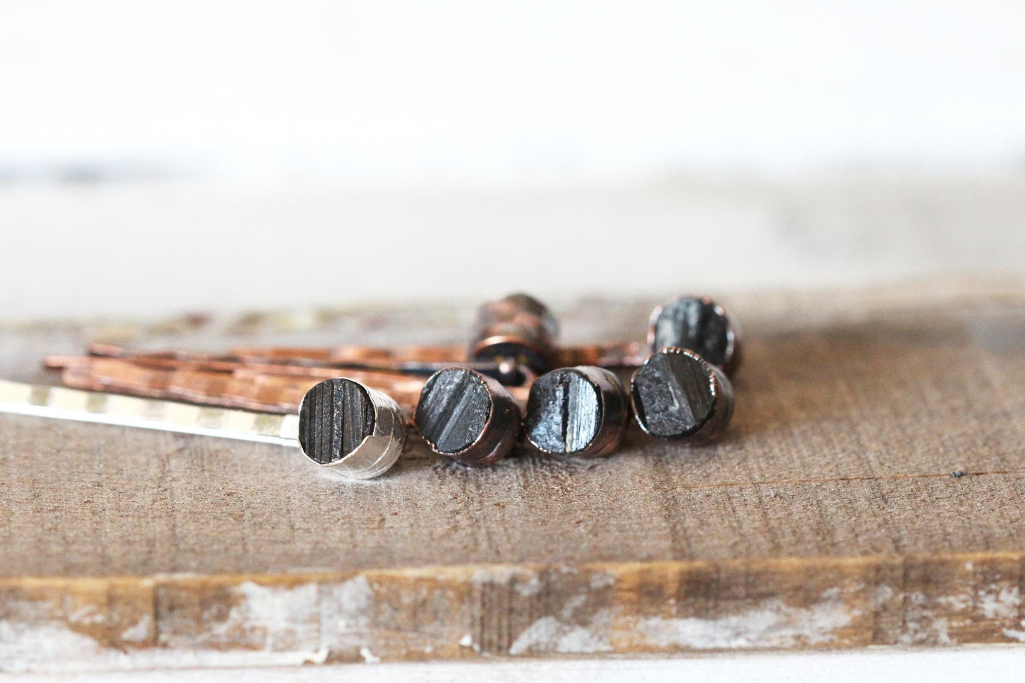 Black Tourmaline Bobby Pin - Bridal Hair Accessory - Stone Hair Pin