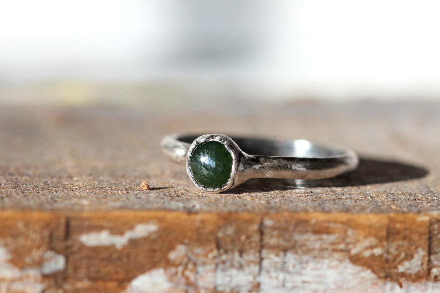 Jade Ring - Tiny Stone Stacker - Real Jade Jewelry