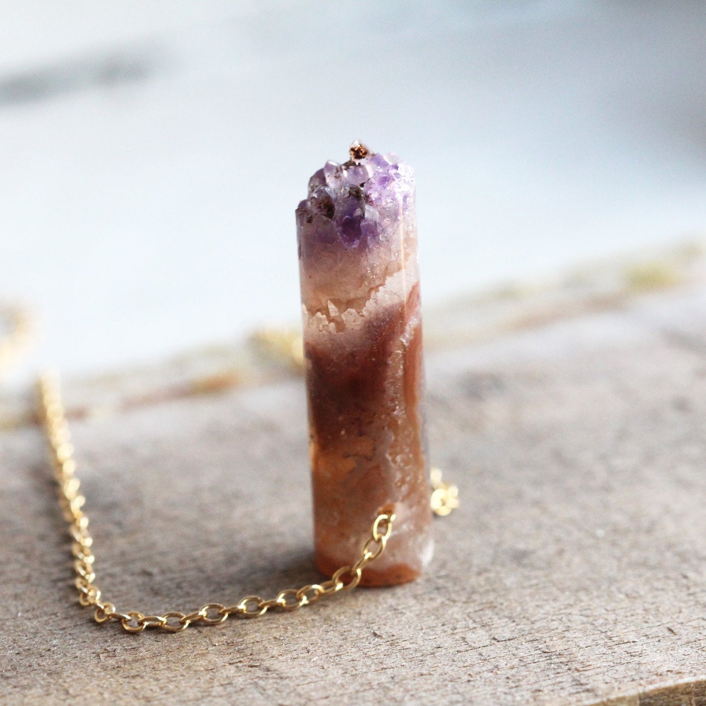 Amethyst Necklace - Purple Crystal Pendant - February Birthstone - Raw Amethyst Pendant