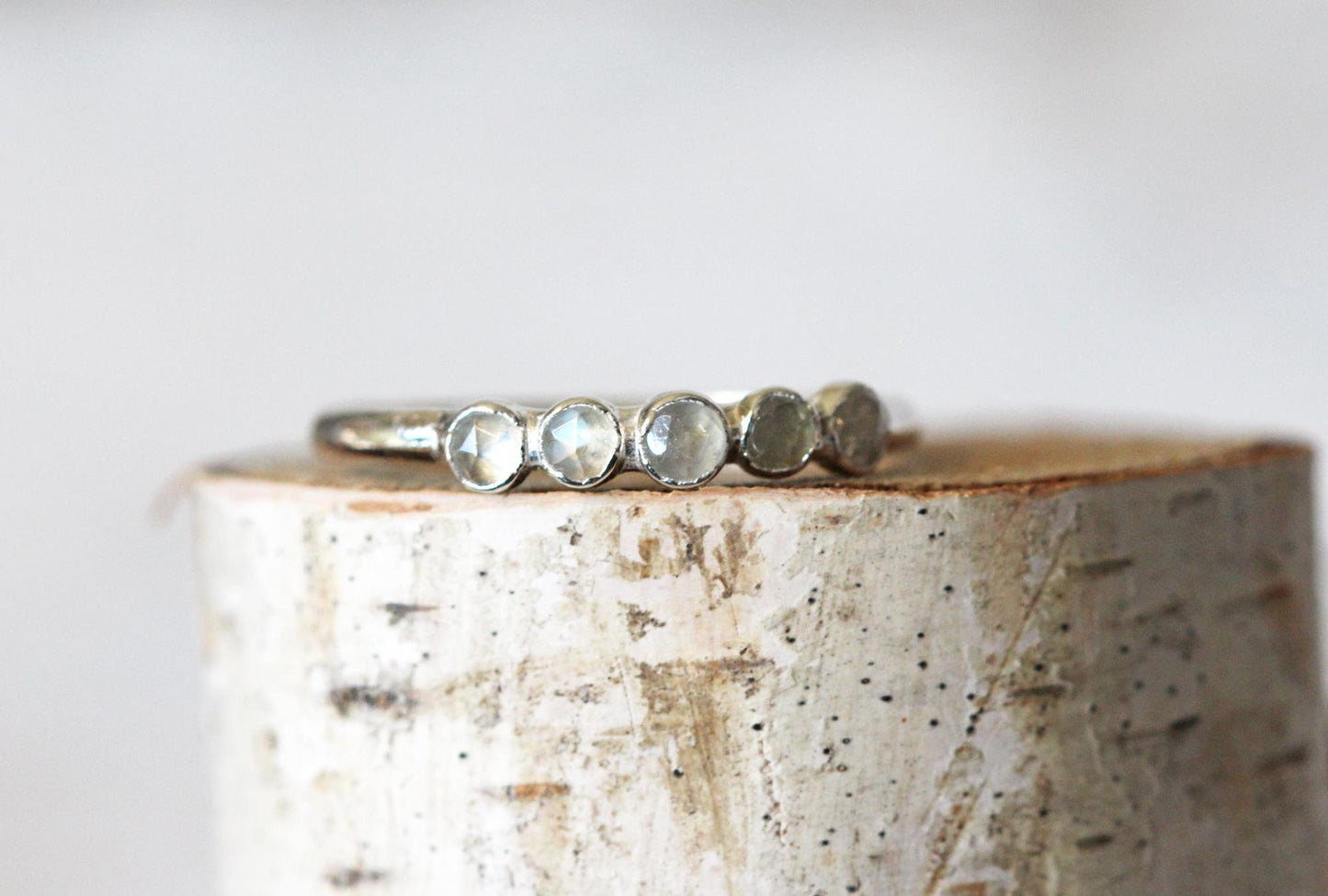 Moonstone Ring - June Birthstone Jewelry - Rainbow Moonstone