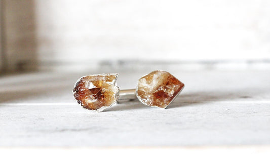 Citrine Cufflinks - Graduation Gift - Stone Cuff Links - Unique Gift for Him