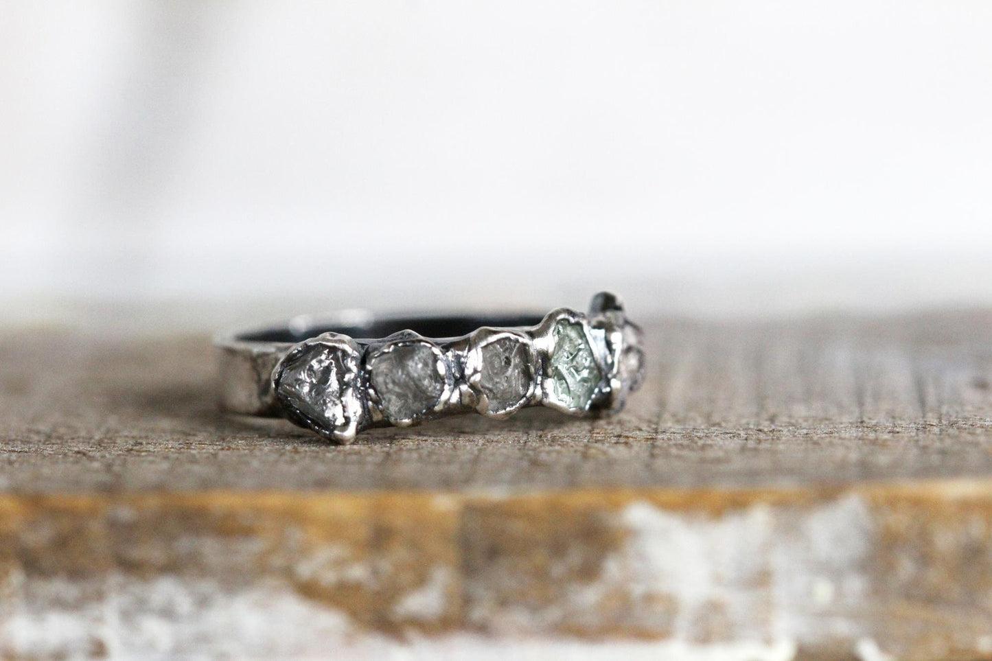 Raw Sapphire Ring - Multi Colored Sapphire Ring - September Jewelry