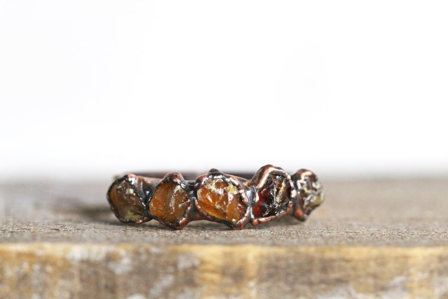 Raw Amber Ring - Baltic Amber Jewelry - Multi Stone Ring - Natural Amber Stone