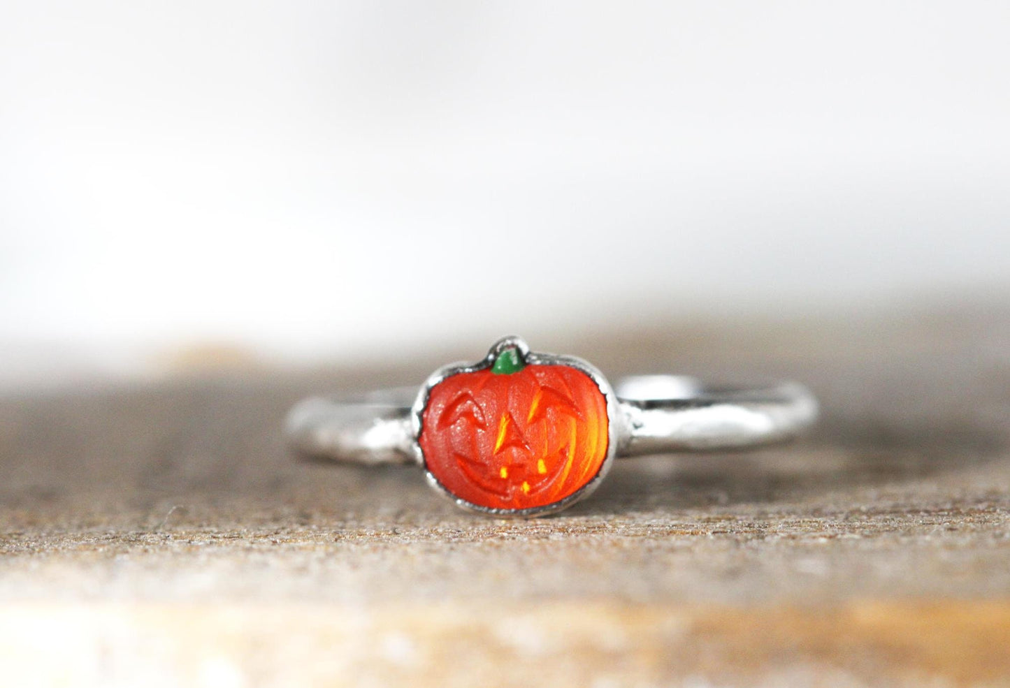 Pumpkin Ring - Orange Jack-O-Lantern - Fall Jewelry