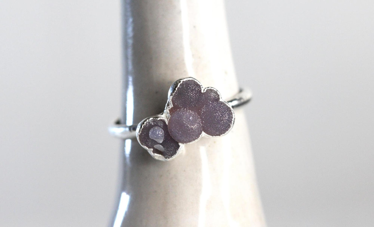 Grape Stone Ring - Grape Agate Jewelry - Electroformed Ring