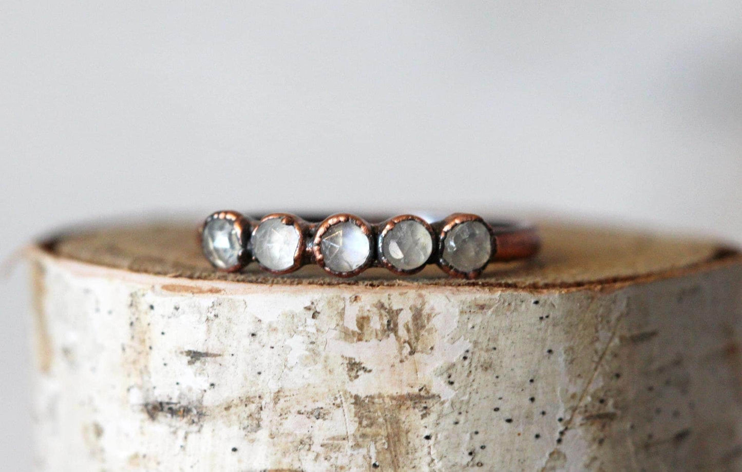 Moonstone Ring - June Birthstone Jewelry - Rainbow Moonstone