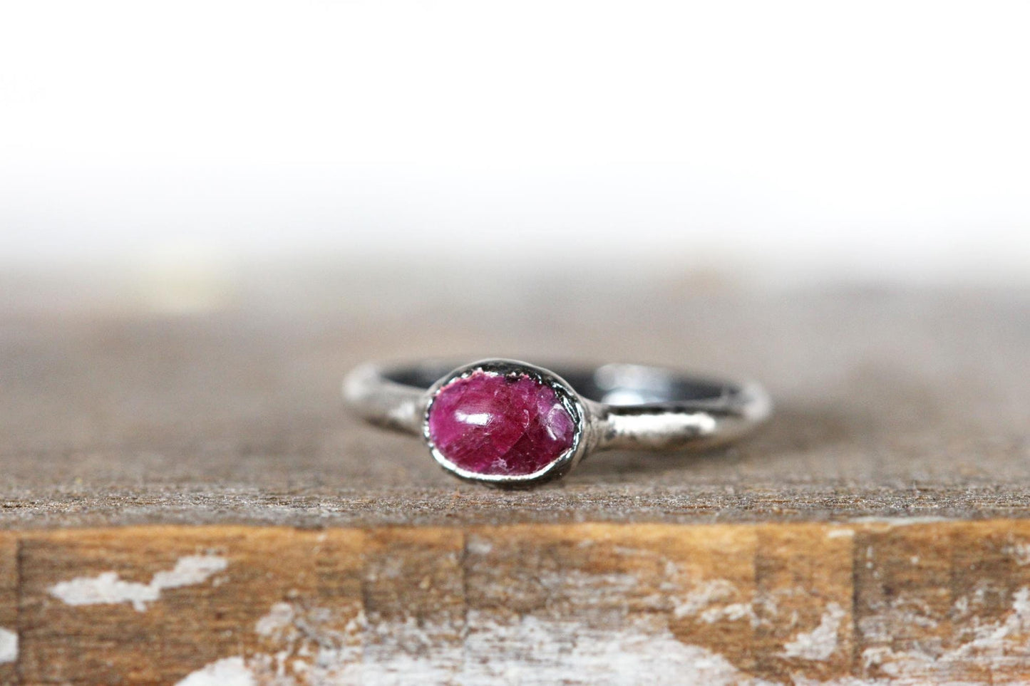 Ruby Ring - Electroformed Jewelry - Untreated Stone