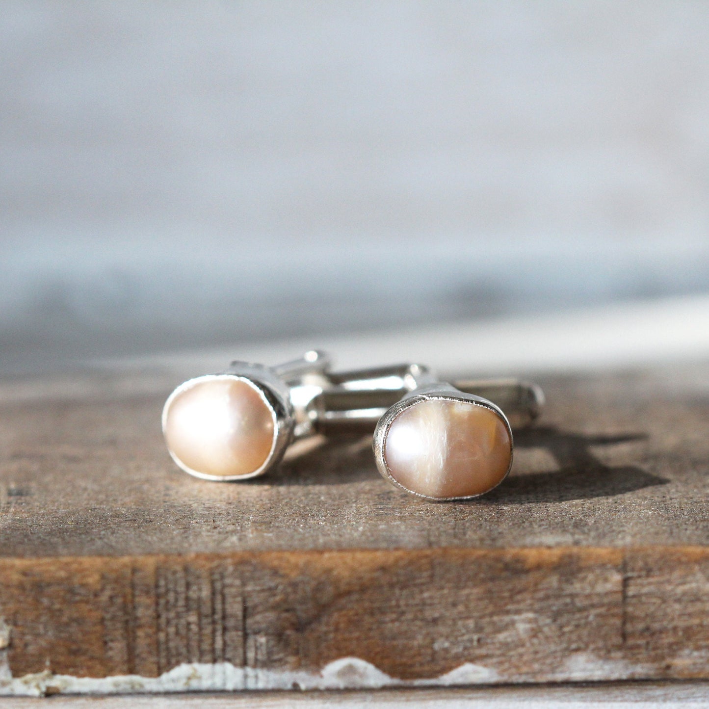 Pearl Cuff Links - Birthstone Cufflinks - June Birthstone - Graduation Gift