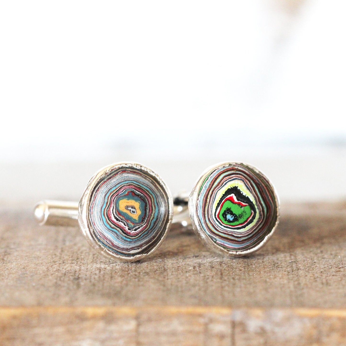 Graffiti Cuff Links - Graffiti Fordite - Gift for New Husband