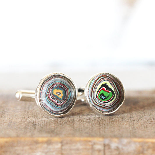 Graffiti Cuff Links - Graffiti Fordite - Gift for New Husband