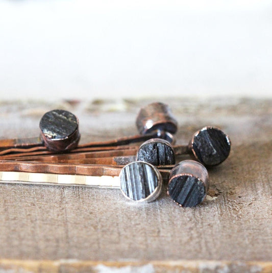 Black Tourmaline Bobby Pin - Bridal Hair Accessory - Stone Hair Pin