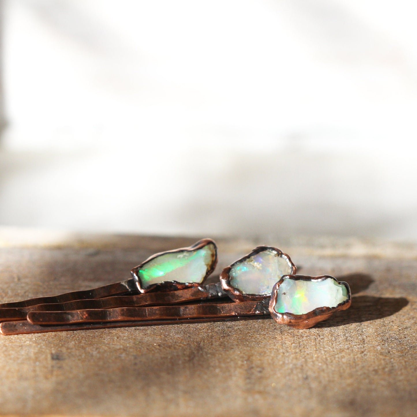 Opal Bobby Pin - Stone Hair Jewelry - Bridal Hair Accessory - October Birthstone